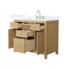 Custom image for Tanned Oak with Brushed Nickel Trim / White Quartz / No Mirror