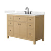 Custom image for Tanned Oak with Matte Black Trim / Carrara Cultured Marble / No Mirror