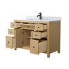Custom image for Tanned Oak with Matte Black Trim / White Carrara Marble / No Mirror