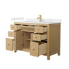 Custom image for Tanned Oak with Brushed Gold Trim / Carrara Cultured Marble / No Mirror