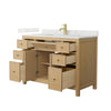 Custom image for Tanned Oak with Brushed Gold Trim / Giotto Quartz / No Mirror