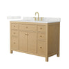 Custom image for Tanned Oak with Brushed Gold Trim / Giotto Quartz / No Mirror