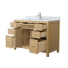 Custom image for Tanned Oak with Brushed Nickel Trim / White Carrara Marble / No Mirror