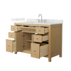 Custom image for Tanned Oak with Brushed Nickel Trim / Giotto Quartz / No Mirror