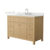 Custom image for Tanned Oak with Brushed Nickel Trim / Giotto Quartz / No Mirror