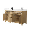 Custom image for Tanned Oak with Matte Black Trim / Carrara Cultured Marble / No Mirror