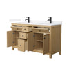 Custom image for Tanned Oak with Matte Black Trim / White Quartz / No Mirror