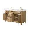 Custom image for Tanned Oak with Brushed Gold Trim / Giotto Quartz / No Mirror