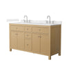 Custom image for Tanned Oak with Brushed Nickel Trim / Carrara Cultured Marble / No Mirror