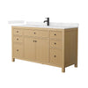 Custom image for Tanned Oak with Matte Black Trim / Carrara Cultured Marble / No Mirror