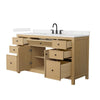 Custom image for Tanned Oak with Matte Black Trim / Carrara Cultured Marble / No Mirror