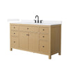 Custom image for Tanned Oak with Matte Black Trim / White Cultured Marble / No Mirror
