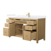 Custom image for Tanned Oak with Brushed Gold Trim / White Cultured Marble / No Mirror