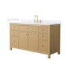 Custom image for Tanned Oak with Brushed Gold Trim / White Cultured Marble / No Mirror