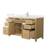 Custom image for Tanned Oak with Brushed Nickel Trim / Carrara Cultured Marble / No Mirror