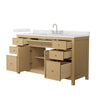 Custom image for Tanned Oak with Brushed Nickel Trim / Giotto Quartz / No Mirror