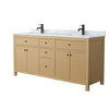 Custom image for Tanned Oak with Matte Black Trim / White Carrara Marble / No Mirror