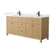 Custom image for Tanned Oak with Matte Black Trim / Giotto Quartz / No Mirror