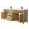 Custom image for Tanned Oak with Matte Black Trim / White Cultured Marble / No Mirror