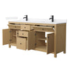 Custom image for Tanned Oak with Matte Black Trim / White Quartz / No Mirror