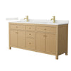 Custom image for Tanned Oak with Brushed Gold Trim / Giotto Quartz / No Mirror
