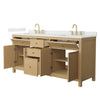 Custom image for Tanned Oak with Brushed Gold Trim / Giotto Quartz / No Mirror