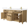 Custom image for Tanned Oak with Brushed Gold Trim / White Cultured Marble / No Mirror