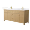 Custom image for Tanned Oak with Brushed Gold Trim / White Cultured Marble / No Mirror