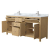 Custom image for Tanned Oak with Brushed Nickel Trim / White Carrara Marble / No Mirror