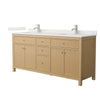 Custom image for Tanned Oak with Brushed Nickel Trim / Giotto Quartz / No Mirror