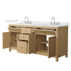 Custom image for Tanned Oak with Brushed Nickel Trim / Giotto Quartz / No Mirror
