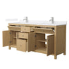 Custom image for Tanned Oak with Brushed Nickel Trim / White Cultured Marble / No Mirror