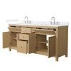 Custom image for Tanned Oak with Brushed Nickel Trim / White Cultured Marble / No Mirror