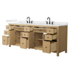 Custom image for Tanned Oak with Matte Black Trim / Carrara Cultured Marble / No Mirror