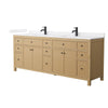 Custom image for Tanned Oak with Matte Black Trim / White Cultured Marble / No Mirror
