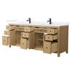 Custom image for Tanned Oak with Matte Black Trim / White Quartz / No Mirror