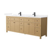 Custom image for Tanned Oak with Matte Black Trim / White Quartz / No Mirror