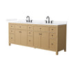 Custom image for Tanned Oak with Matte Black Trim / White Quartz / No Mirror