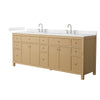 Custom image for Tanned Oak with Brushed Nickel Trim / Carrara Cultured Marble / No Mirror