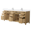 Custom image for Tanned Oak with Brushed Nickel Trim / White Cultured Marble / No Mirror
