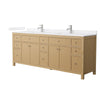 Custom image for Tanned Oak with Brushed Nickel Trim / White Cultured Marble / No Mirror