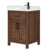 Custom image for Dark Walnut with Matte Black Trim / Carrara Cultured Marble / No Mirror