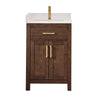Custom image for Dark Walnut with Brushed Gold Trim / White Quartz / No Mirror