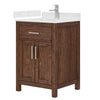 Custom image for Dark Walnut with Brushed Nickel Trim / Carrara Cultured Marble / No Mirror