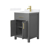 Custom image for Dark Gray with Brushed Gold Trim / White Quartz / No Mirror