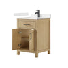 Custom image for Whitewashed Oak with Matte Black Trim / Carrara Cultured Marble / No Mirror