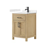 Custom image for Whitewashed Oak with Matte Black Trim / Carrara Cultured Marble / No Mirror