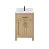 Custom image for Whitewashed Oak with Matte Black Trim / White Cultured Marble / No Mirror
