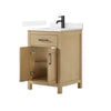 Custom image for Whitewashed Oak with Matte Black Trim / White Quartz / No Mirror
