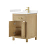 Custom image for Whitewashed Oak with Brushed Gold Trim / Carrara Cultured Marble / No Mirror